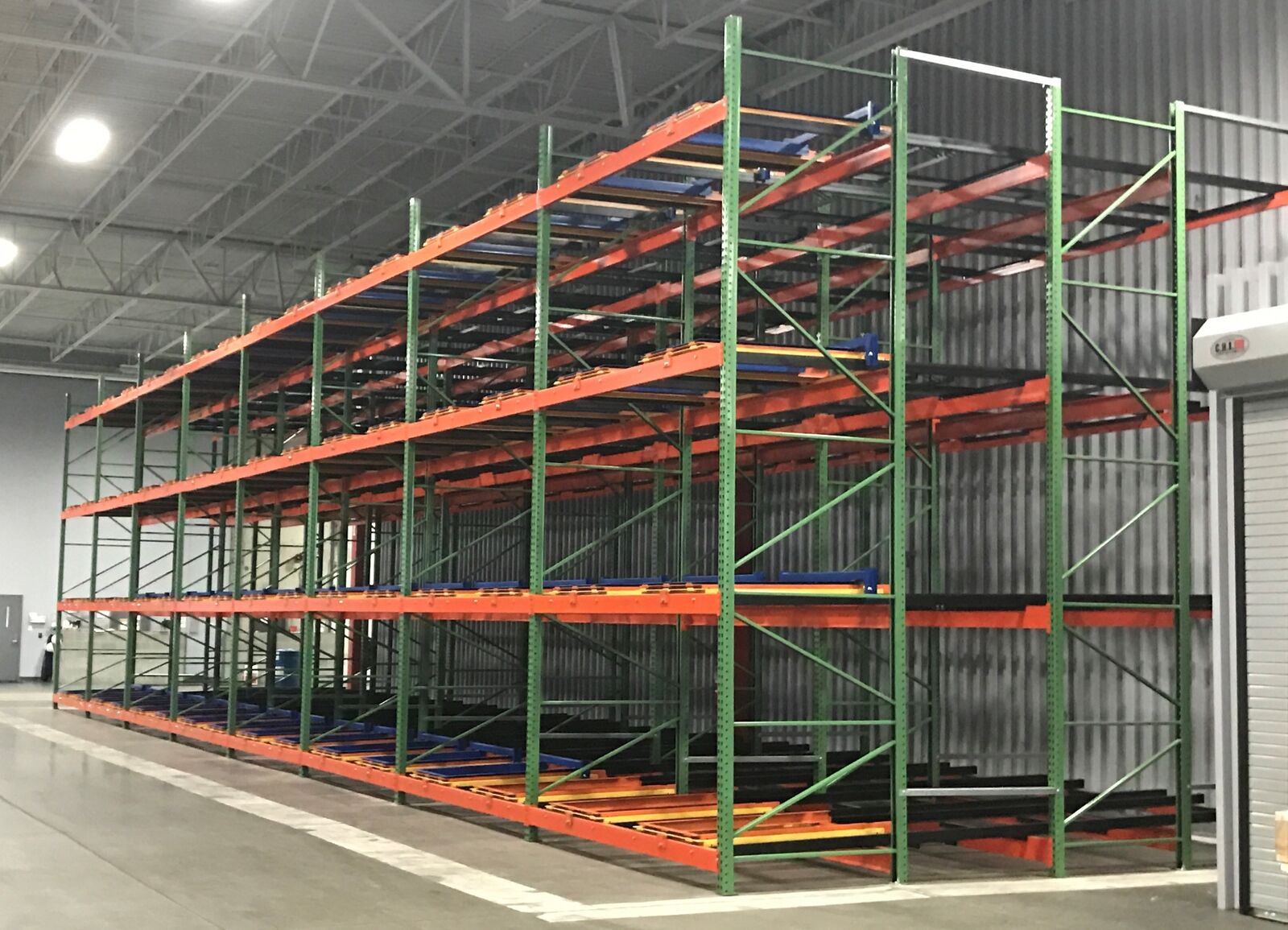 Pushback Rack system inside a Ohio warehouse